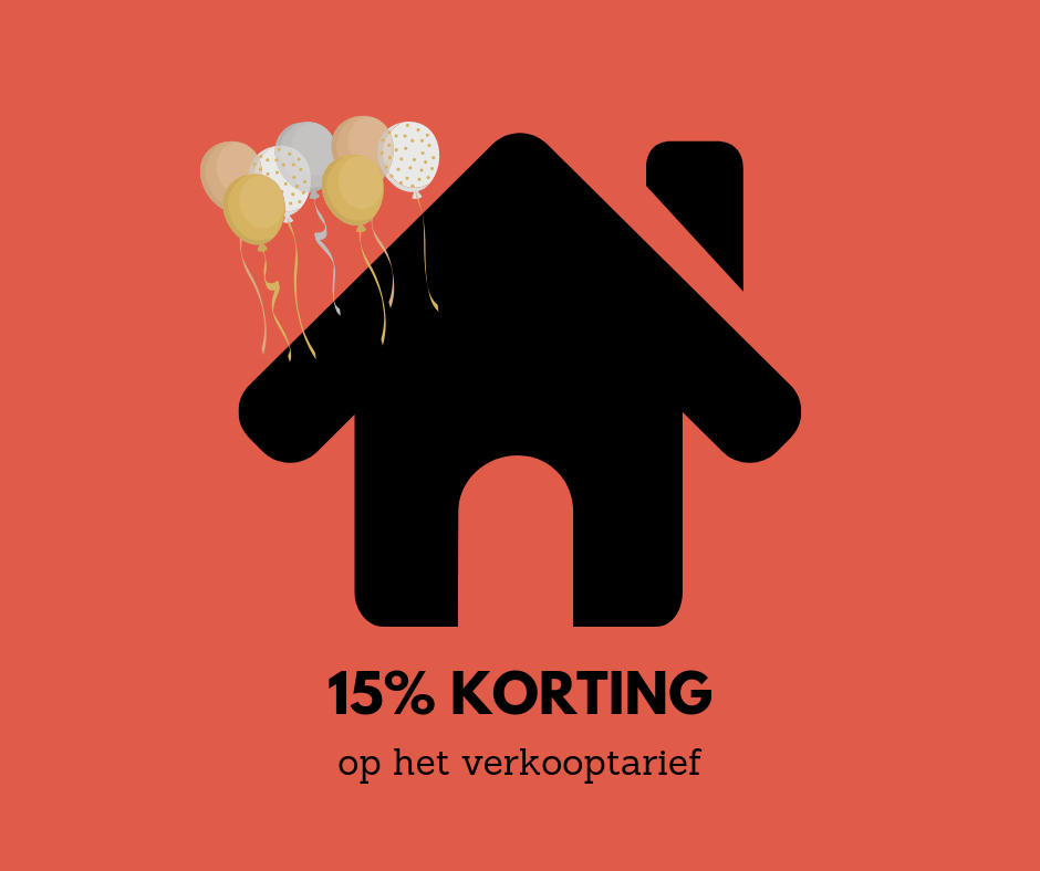 afbeelding bij 15-jarig jubileum = 15% korting op het verkooptarief